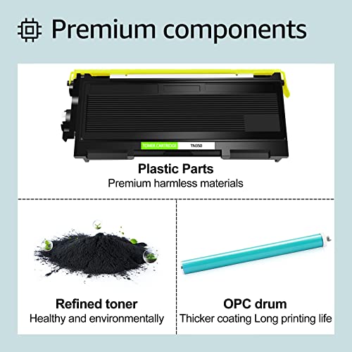 greencycle 2 Pack TN350 TN-350 Black Toner Cartridge Compatible for Brother HL-2040 HL-2070N FAX-2820 FAX-2920 Printers