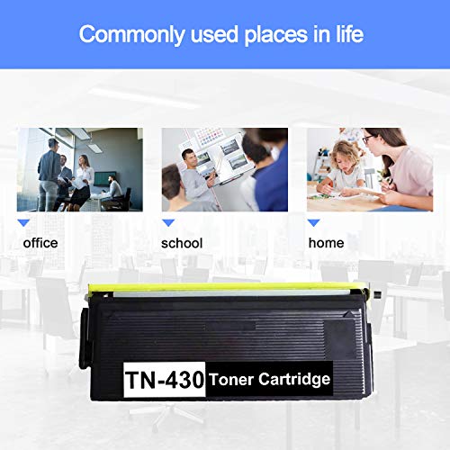 2-Pack TN430 TN-430 Black High Yield Toner Cartridge Compatible Replacement for Brothe IntelliFax-4100 4750 5750e Printer.