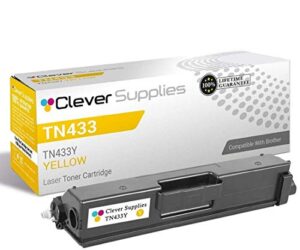 cs compatible toner cartridge replacement for brother tn433 tn431 tn-433 tn-431 tn433y/tn431y yellow for hl-l8260cdw hl-l8360cdw hl-l8360cdwt hl-l9310cdw hl-l9310cdwt hl-l9310cdwtt