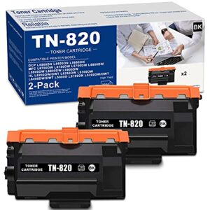 (2 pk,black) tn820 tn-820 high yield compatible toner cartridge replacement for brother dcp l5600dn l5500dn l5100dn l5650dn l6200dw hl l6200dw l6250dw /dwt l6400dw /dwt l5200dw l6300dw printer