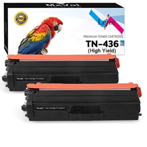 leize compatible brother tn-436 tn436 toner cartridge replacement for tn436bk high yield use for brother mfc-l8900cdw hl-l8360cdw mfc-l8610cdw hl-l8260cdw printer (black 2-pack)