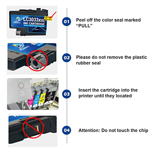 DOUBLE D Compatible LC3033 Ink Cartridges Replacement for Brother LC3033 3033 LC3033XXL 3033xxl LC3035 3035 Work for MFC-J995DW MFC-J995DWXL MFC-J815DW MFC-J805DW MFC-J805DWXL Printer (8 Pack)