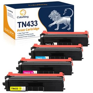 colorking compatible toner cartridge replacement for brother tn433 tn-433 tn433bk tn431 toner for brother hl-l8360cdw hl-l8360cdwt mfc-l8900cdw hl-l8260cdw mfc-l8610cdw mfc-l9570cdw printer(4 pack)