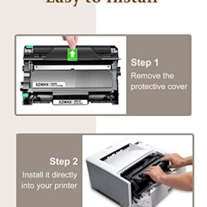 XZMHX Compatible Drum Unit and Toner Cartridge Replacement for Brother TN660 TN 660 TN630 TN 630 DR630 DR 630 High Yield for HL-L2300D HL-L2380DW DCP-L2540DW MFC-L2740DW Printer (DR630+TN660)