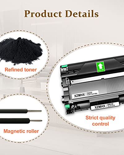 XZMHX Compatible Drum Unit and Toner Cartridge Replacement for Brother TN660 TN 660 TN630 TN 630 DR630 DR 630 High Yield for HL-L2300D HL-L2380DW DCP-L2540DW MFC-L2740DW Printer (DR630+TN660)