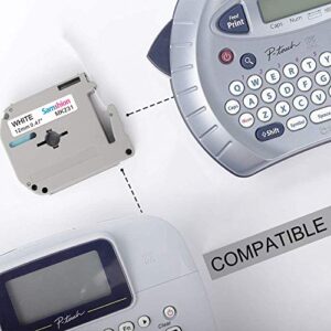 Samshion M-K231s Compatible with Brother P Touch M Tape 12mm 0.47 White M-231 MK231 M-231 M-K231 Label Maker Refill for Brother Ptouch PT-65 PT-M95 PT-90 PT-80 PT-70BM PT-45, 6 Pack, 26.2 Feet