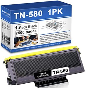 lkkj 1 pack tn-580 high yield toner cartridge compatible tn580 black toner cartridge replacement for brother hl-5240 5370dw/dwt 5380dn 5270dn 5350dn dcp-8060 mfc-8480dn printer toner.