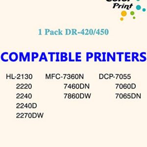 1-Pack ColorPrint Compatible Drum Unit Replacement for Brother DR-420 DR420 Imaging Unit Work with TN-420 TN-450 HL-2270DW HL-2280DW HL-2230 HL-2240 HL-2240D MFC-7860DW MFC-7360N DCP-7065DN Printer