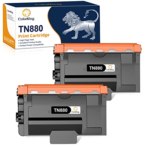 Colorking Compatible Toner Cartridge Replacement for Brother TN880 TN880 TN-880 for HL-L6200DW MFC-L6700DW MFC-L6800DW HL-L6300DW HL-L6200DWT HL-L6300DW MFC-L6900DW Super High Yield Printer（2 Black）