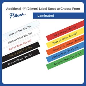 Brother Genuine P-touch, TZe-551CS, 0.94” x 26.2’, Black on Blue Laminated Label Tape