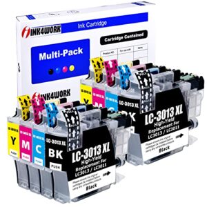 ink4work lc3013xl 8-pack compatible ink cartridges replacement for brother lc-3013 lc3013 lc3011 lc-3011 xl for use with mfc-j491dw mfc-j497dw mfc-j690dw mfc-j895dw (2bk, 2c, 2m, 2y)
