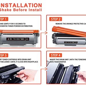 Juyudow Compatible TN-660 Toner Cartridge Replacement for Brother TN660 TN630 TN-630 High Yield for HL-L2300D HL-L2380DW HL-L2320D DCP-L2540DW MFC-L2700DW MFC-L2685DW Printer (2 Packs, Black)