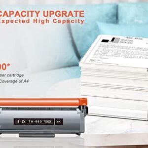 Juyudow Compatible TN-660 Toner Cartridge Replacement for Brother TN660 TN630 TN-630 High Yield for HL-L2300D HL-L2380DW HL-L2320D DCP-L2540DW MFC-L2700DW MFC-L2685DW Printer (2 Packs, Black)