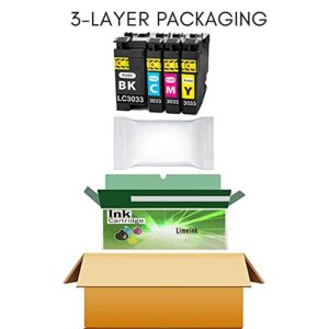 Limeink Compatible Ink Cartridges Replacement for LC3033XXL XL LC3033 BK/C/M/Y Ink Cartridges for Brother LC3033 Ink Cartridges for Brother Ink Cartridges LC3033 LC3033BK MFC-J995DW 4 Pk