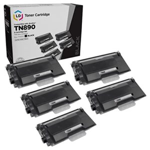 ld compatible toner cartridge replacement for brother tn890 ultra high yield (black, 5-pack)
