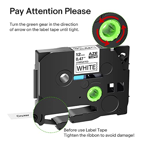 Label Tape Replacement for Brother - 2 Pack P Touch Label Tape Compatible with Brother TZe-231 TZ-231 Laminated, Black on White 12mm 0.47", for PT-D200 PT-D210 PT-D400 PT-H100 PT-1230PC Label Makers