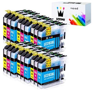 aceink lc203 xl replacement ink cartridges for brother lc203 xl lc203xl compatible with brother mfc-j460dw mfc-j880dw mfc-j680dw mfc-j4620dw mfc-j480dw mfc-j4420dw printer (6c+6m+6y)