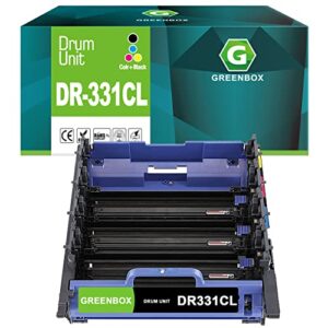 greenbox (no toner remanufactured drum unit replacement for brother dr331cl drum for hl-l8250cdn l8350cdw l9200cdwt l9300cdwt dcp-l8400cdn l8450cdw l8600cdw mfc-l8650cdw l8850cdw printer (4 pk, kcmy)