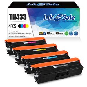 ink e-sale compatible toner cartridge replacement for brother tn433 tn431 high yield, 4 pack, black cyan yellow magenta