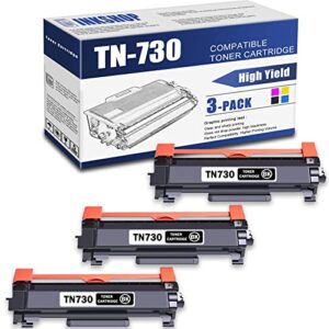 tn730 compatible tn-730 black toner cartridge replacement for brother tn-730 dcp-l2550dw mfc-l2710dw hl-l2350dw hl-l2370dw hl-l2390dw toner.(3 pack)