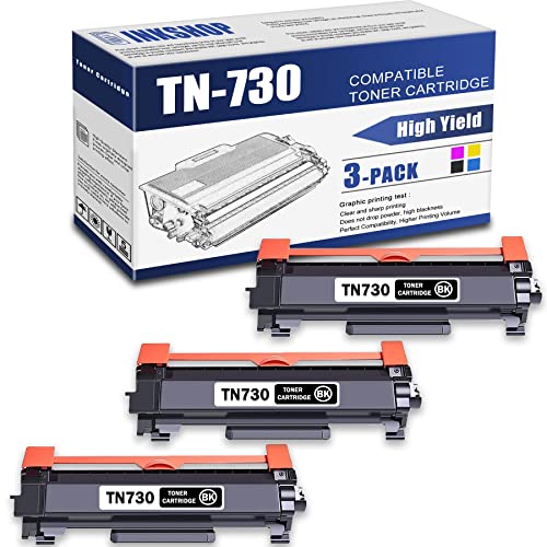 TN730 Compatible TN-730 Black Toner Cartridge Replacement for Brother TN-730 DCP-L2550DW MFC-L2710DW HL-L2350DW HL-L2370DW HL-L2390DW Toner.(3 Pack)