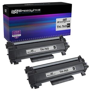 speedyinks compatible toner cartridge replacements for brother tn760 tn-760 tn730 tn-730 high yield (black, 2-pack) for dcp-l2550dw, hl-l2350dw, hl-l2370dw, hl-l2395dw, mfc-l2690dw, mfc-l2730dw