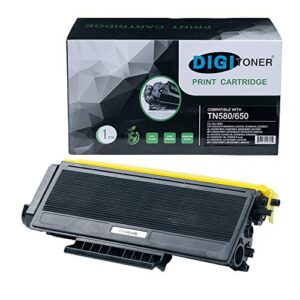 digitoner compatible tn580 tn650 tn550 tn620 toner cartridge – tn-580 tn-650 tn-550 tn-620 high yield toner cartridge replacement for brother laser printer – black [1 pack]