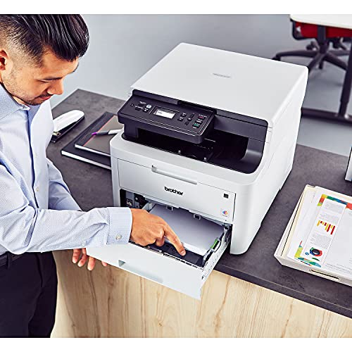 Brother HL-L3290CDW Compact Digital LED Color All-in-One Printer for Home Office with Convenient Flatbed Copy & Scan, Plus Wireless Duplex Printing, 25 ppm, 600x2400 dpi - BROAGE 4 Feet Printer Cable