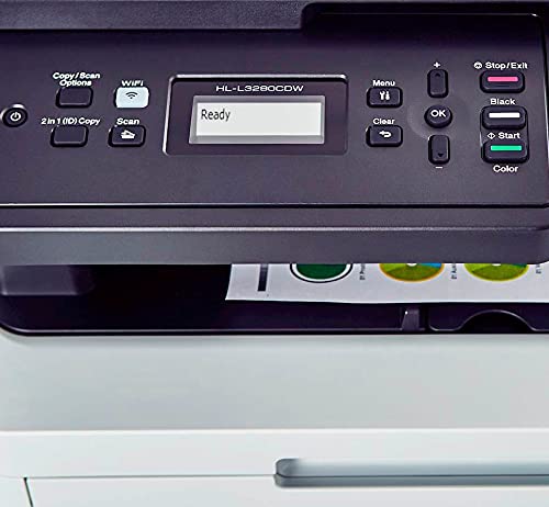 Brother HL-L3290CDW Compact Digital LED Color All-in-One Printer for Home Office with Convenient Flatbed Copy & Scan, Plus Wireless Duplex Printing, 25 ppm, 600x2400 dpi - BROAGE 4 Feet Printer Cable