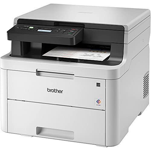 Brother HL-L3290CDW Compact Digital LED Color All-in-One Printer for Home Office with Convenient Flatbed Copy & Scan, Plus Wireless Duplex Printing, 25 ppm, 600x2400 dpi - BROAGE 4 Feet Printer Cable