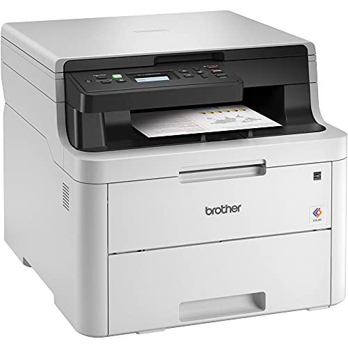 Brother HL-L3290CDW Compact Digital LED Color All-in-One Printer for Home Office with Convenient Flatbed Copy & Scan, Plus Wireless Duplex Printing, 25 ppm, 600x2400 dpi - BROAGE 4 Feet Printer Cable