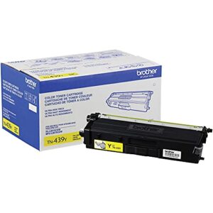 brother tn439y ultra high-yield toner cartridge (yellow) in retail packaging