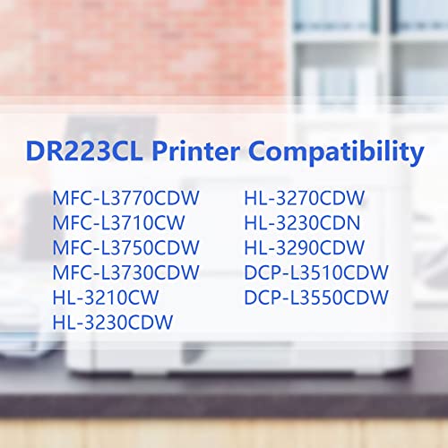 MANDBOY DR223CL Drum Unit Set: DR223 CL High Yield Imaging Drum Compatible Replacement for Brother DR-223CL MFC-L3770CDW HL-3210CW DCP-L3510CDW Printer Drum (4Pack,1BK/1C/1M/1Y)