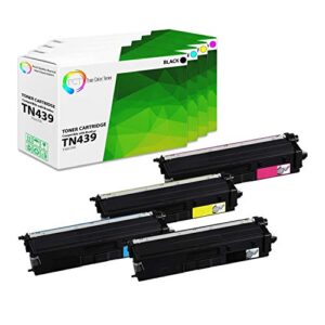 tct premium compatible toner cartridge replacement for brother tn439 tn-439 ultra high yield works with brother hl-l8360cdw l8360cdwt, mfc-l8900cdw l9570cdw printers (b, c, m, y) – 4 pack