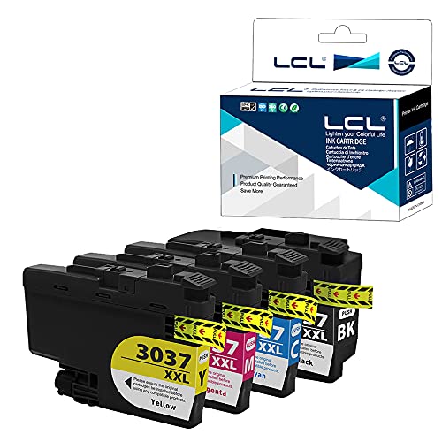 LCL Compatible Ink Cartridge Pigment Replacement for Brother LC3037 XXL LC3037XXL LC3037BK LC3037C LC3037M LC3037Y MFC-J5845DW MFC-J5845DW XL MFC-J5945DW MFC-J6945DW MFC-J6545DW XL (4-Pack KCMY)