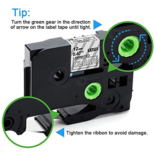 Labelife TZe-135 Compatible 12mm 0.47 Laminated White on Clear Tape Replacement for Brother P Touch TZe135 TZ135 TZe TZ Label Maker Tape Refill for Ptouch PTD210 PTH110 PTD600 PTD400, 5-Pack