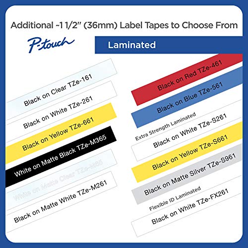 Brother P-Touch TZe-561 Black Print on Blue Label Tape 1.4” (36mm) Wide x 26.2’ (8m) Long, TZE561