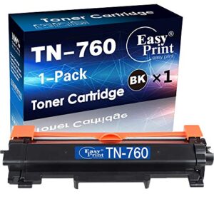 (1-pack) compatible tn760 tn-760 toner cartridge tn-760 used for brother hl-l2350dw hl-l2395dw dcp-l2550dw mfc-l2750dw printer (black), by easyprint