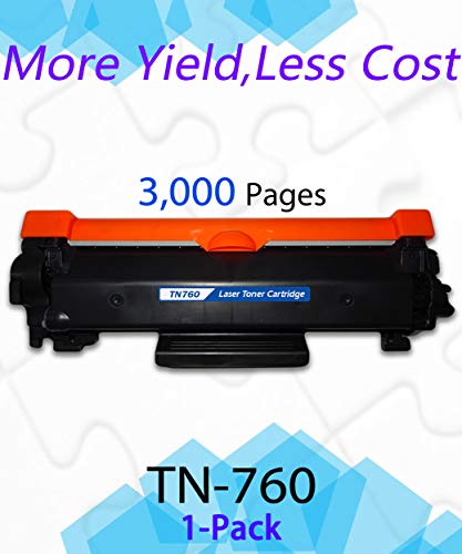 (1-Pack) Compatible TN760 TN-760 Toner Cartridge TN-760 Used for Brother HL-L2350DW HL-L2395DW DCP-L2550DW MFC-L2750DW Printer (Black), by EasyPrint