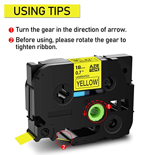 GREENCYCLE 4 Pack Black on Yellow Laminated Label Tape Compatible for Brother AZE 641 TZE 641 TZe641 TZe-641 3/4 inch 18mm 26.2 ft for PT-H300 PT-P700 PT-D600 PT-D400 Labeling Maker