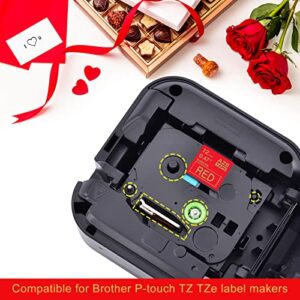 KCMYTONER Compatible for Brother P-Touch Ribbon Refills TZe-RW34 TZe-RN34 TZe-RE34 TZe-R234 Satin Ribbon Label 1/2" 12mm for Embellish Ribbon & Tape Printer PT-D215e PT-D210 D400 D600 H100, 4-Pack