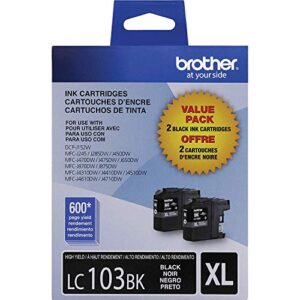 brother lc-103bk ink cartridge black – 2 pack in retail packing