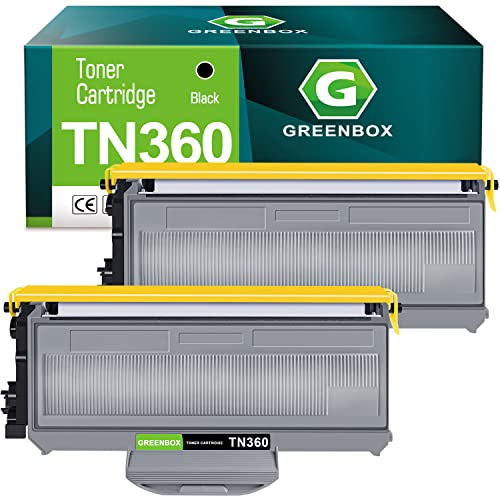 GREENBOX Compatible Toner Cartridge Replacement for Brother TN330 TN360 TN-330 TN-360 for Brother DCP-7040 DCP-7030 MFC-7840W HL-2140 MFC-7340 MFC-7440N HL-2170W HL-2150N Printer (2 Black)