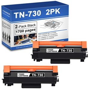 tink (2 pack) tn730 compatible tn-730 black toner cartridge replacement for brother dcp-l2550dw mfc-l2710dw mfc-l2750dw mfc-l2750dwxl printer toner.