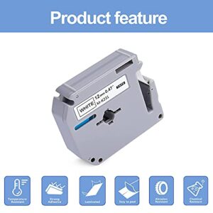 Compatible M-231 for Brother P-Touch M Tape 12mm 0.47" White M-K231 M231 MK231 M-231S for Brother PT-M95 PT65 PT70 PT90 PT80 PT85 Label Makers，6-Pack