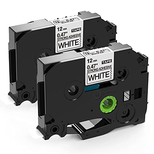 Tze-S231 Tz-S231 12mm 0.47" Tape Aonomi Replacement for Brother Extra Strength P-Touch Label Tape Black on White 1/2" Tz Tze Tape Compatible with Brother PTD210 PT-D410 PTH110 Label Maker,2-Pack