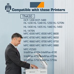 TN430 Compatible TN-430 Black Toner Cartridge Replacement for Brother TN-430 DCP-1200 HL-1230 HL-1240 MFC-8300 IntelliFax-4100e Toner.(2 Pack)