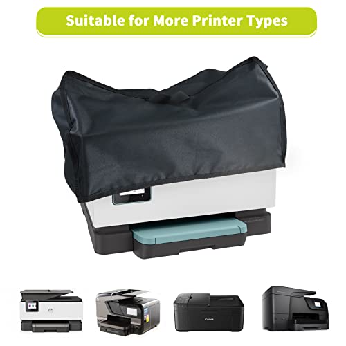 TwoPone Printer Dust Cover for HP/Epson/Canon/Brother Wireless Printers, 20x16x12 Inch Universal Case Protector for Printers, 600D Waterproof Black Printer Covers