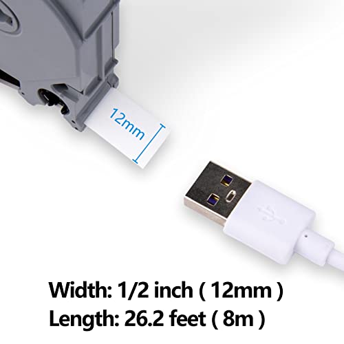 WEEMAY 6 Pack TZe-231 Compatible for Brother Label Maker Tape 12mm 0.47 White Laminated TZe TZe231 Labelling Tape Cassette for P-Touch Cube PTD220 PTD600 PT-D410 PTH110BP PT-D610BT Printer, 26.2 Feet