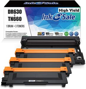 ink e-sale compatible tn660 toner cartridge and dr630 drum set replacement (1d+3t) for brother mfc-l2700dw hl-l2340dw hl-l2300d hl-l2380dw dcp-l2540dw dcp-l2520dw mfc-l2740dw mfc-l2720dw printer